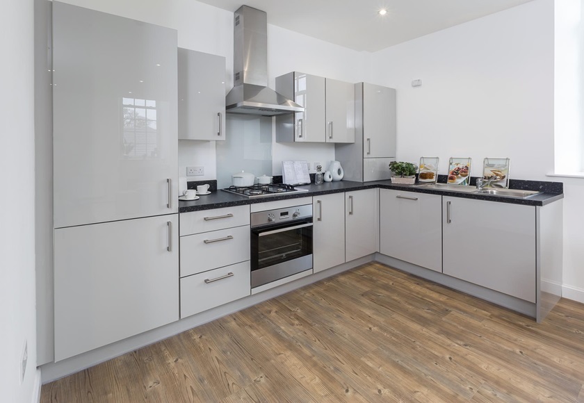 open plan kitchen, alverton, 2 bed house type