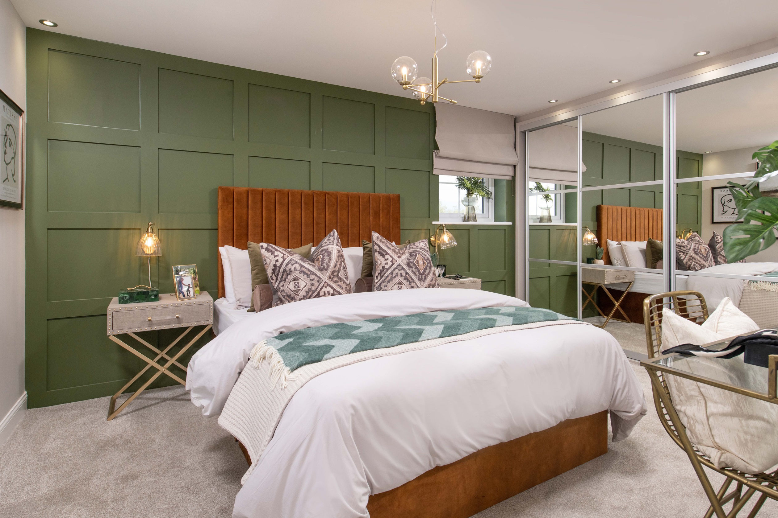 Internal view of a bedroom in an Alderney house type