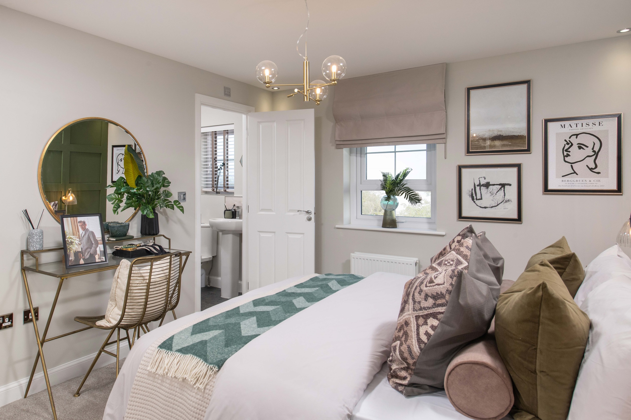 Internal view of a bedroom in an Alderney house type