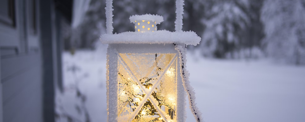Lamp in Snowy Garden