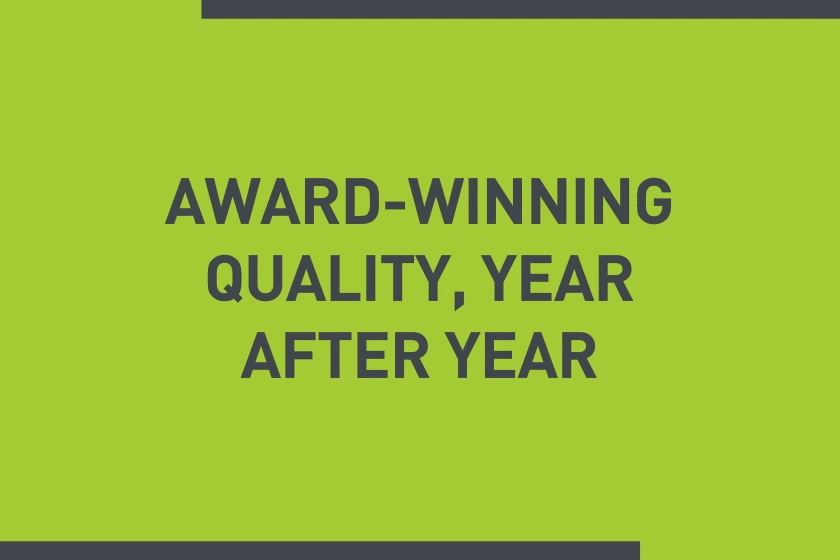 Award-winning quality, year after year