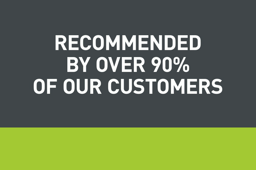 Recommended by over 90% of our customers