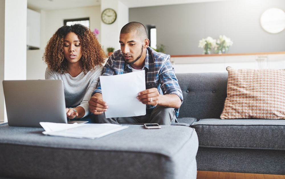 Couple getting their paperwork in order
