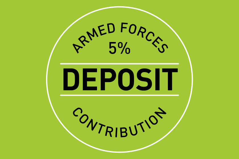 Armed Forces 5% deposit contribution