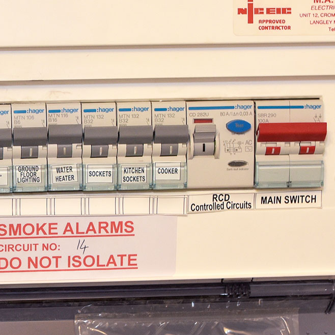 Consumer unit close up