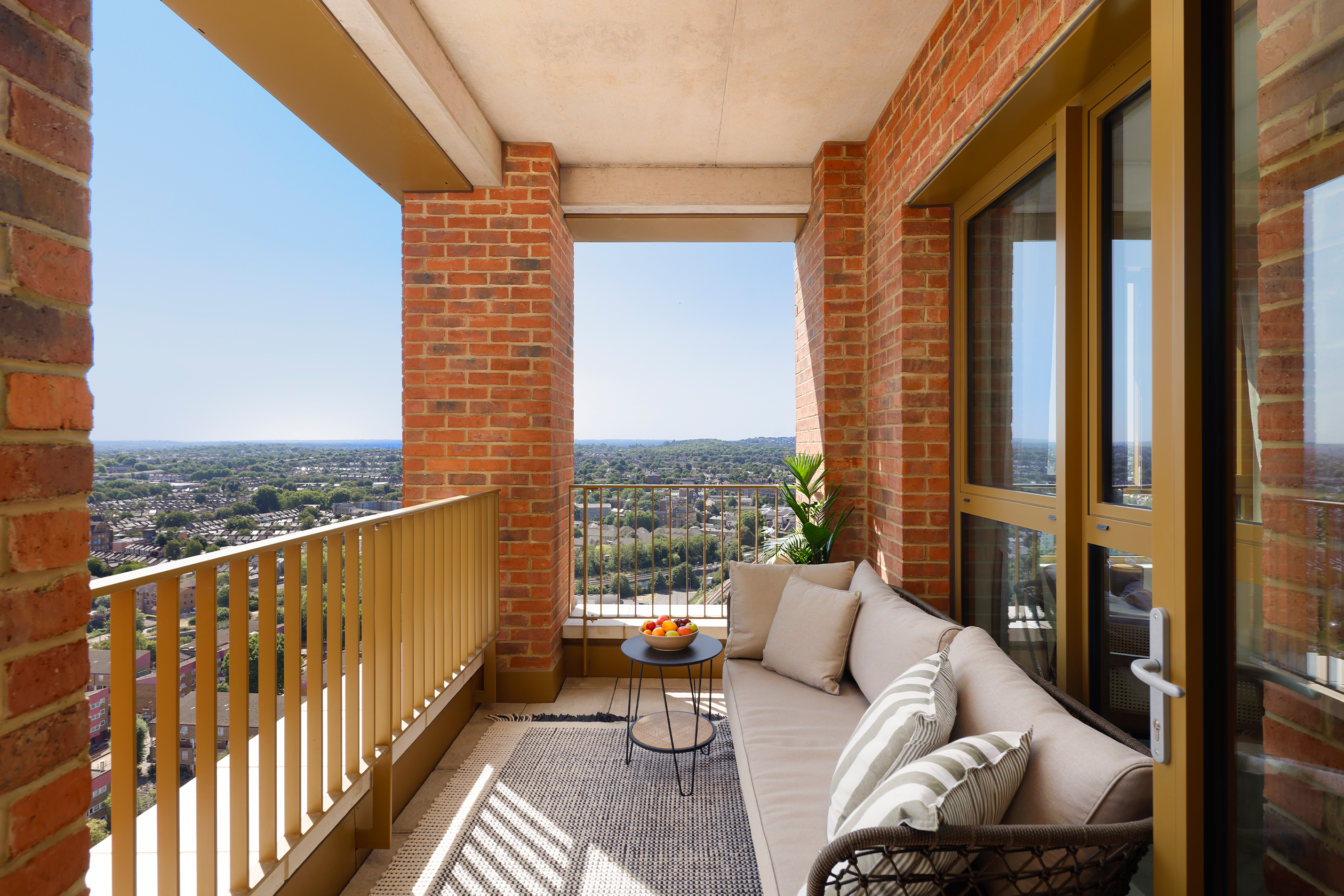 Photograph of balcony looking out onto elevated views