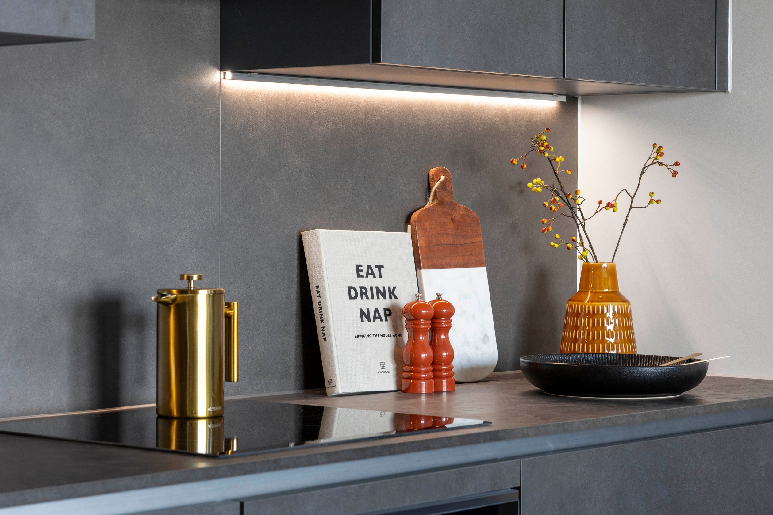 Dark stone kitchen