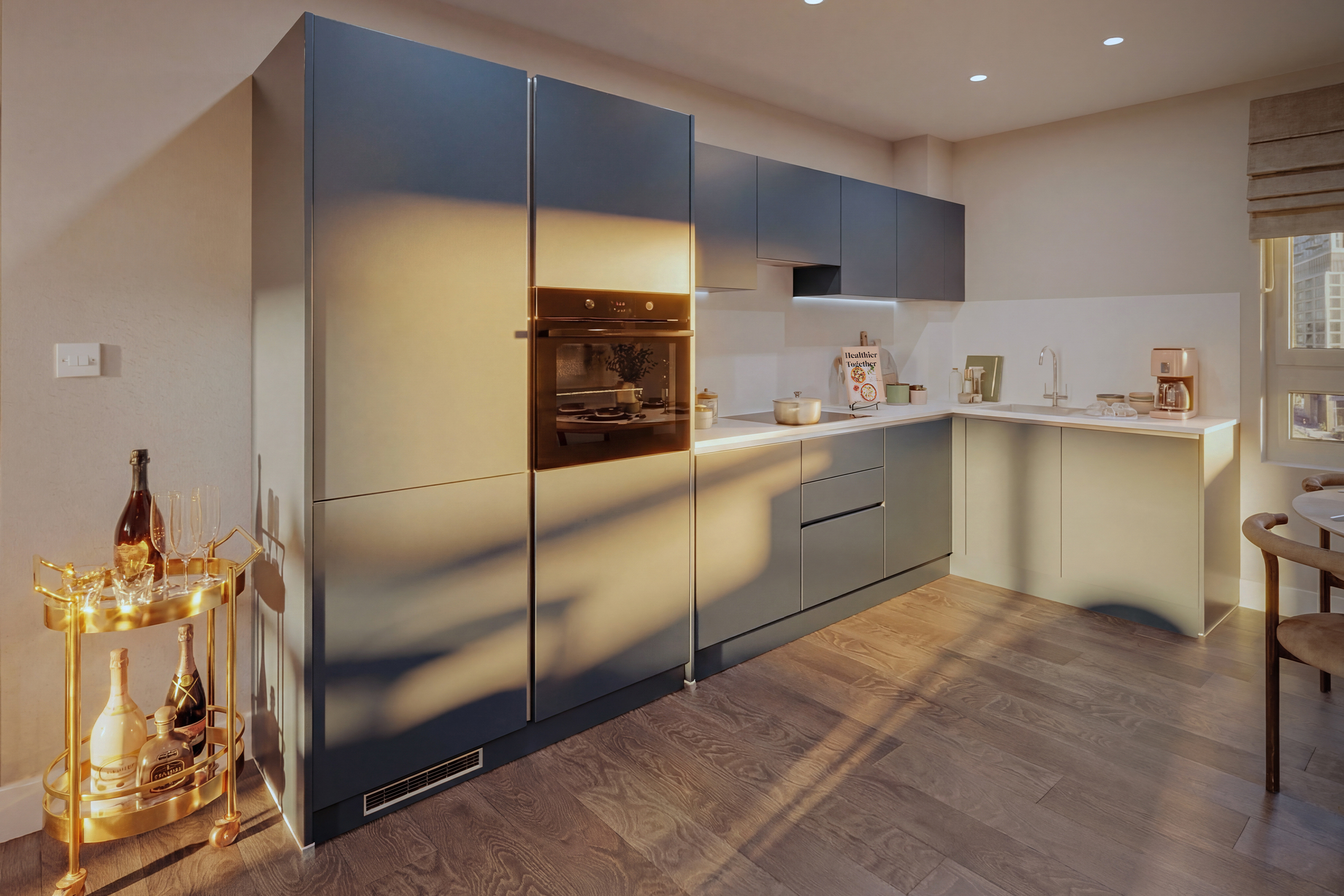 Dusk image of kitchen