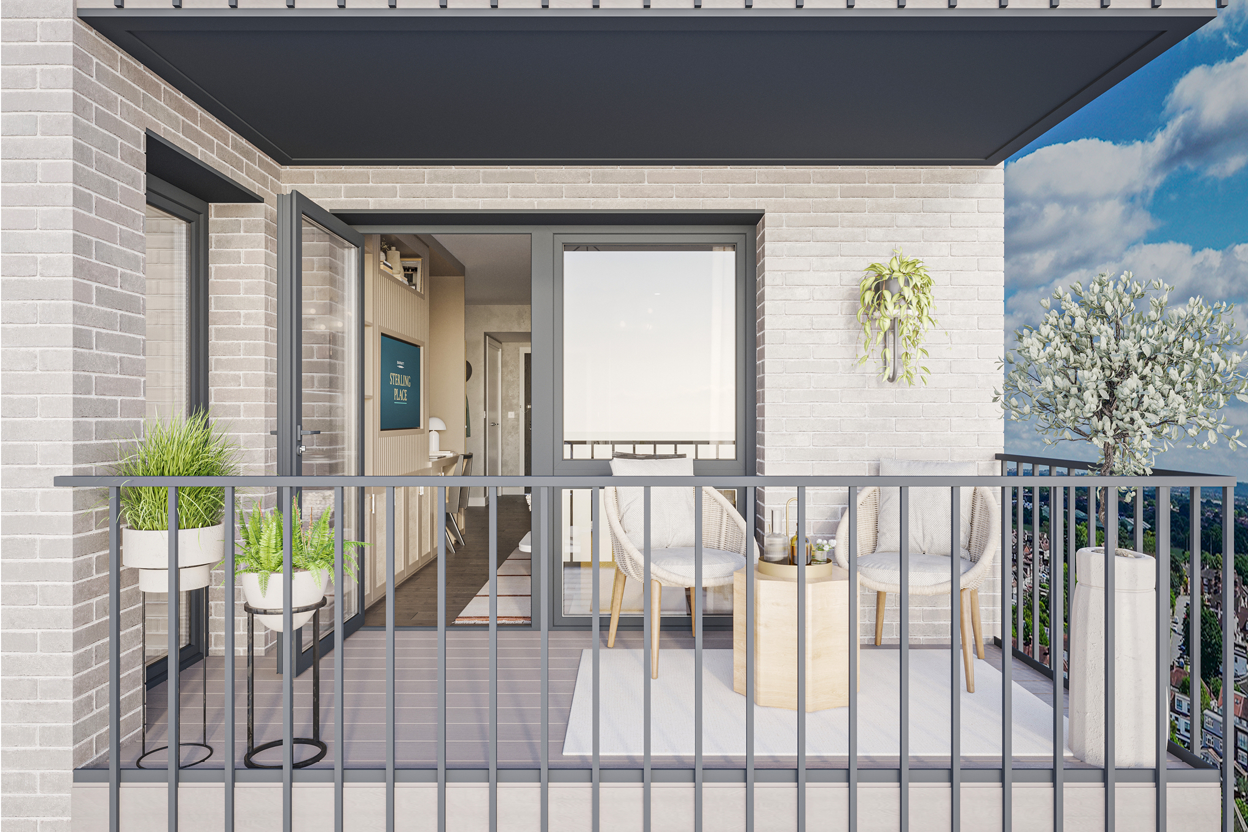 Balcony CGI - Bradbury Apartments