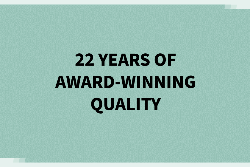 22 years of award-winning quality