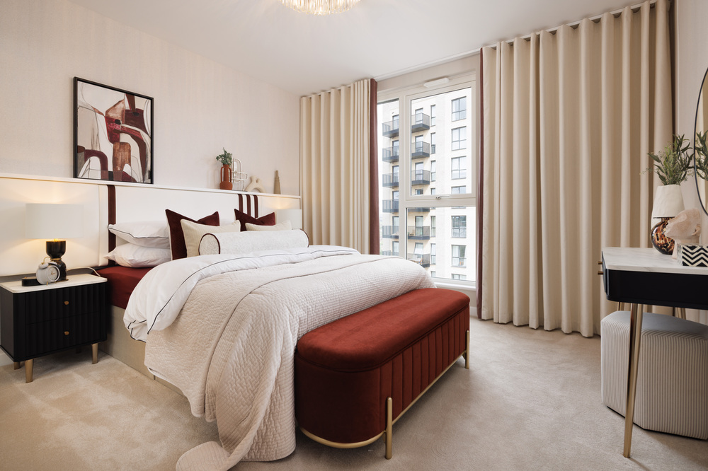 Double bedroom in a Barratt London show apartment 