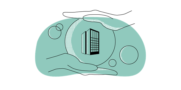 apartment building in a bubble