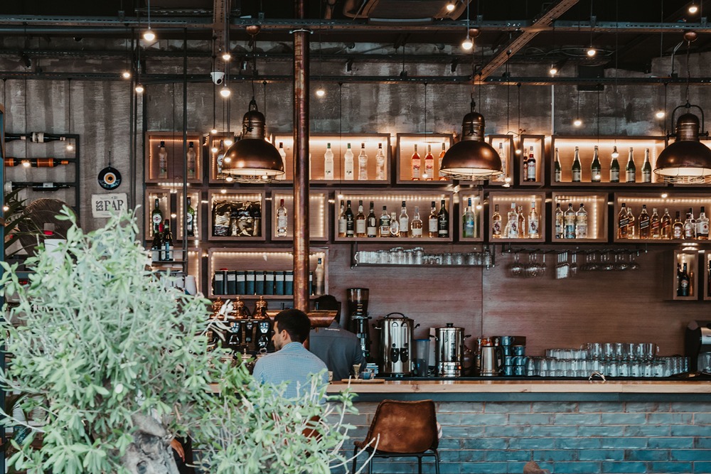 bar in brick walls