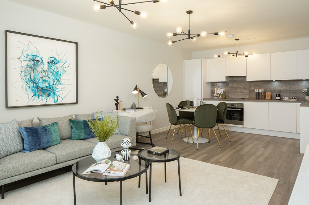 Open-plan kitchen and living area
