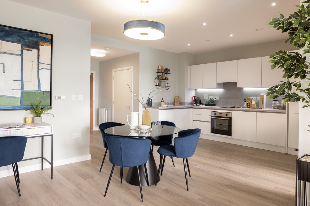 Open-plan kitchen dining area
