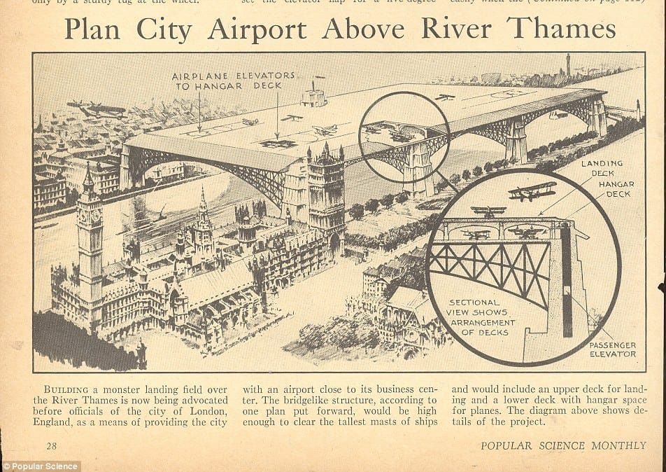 Original plan for London City Airport above River Thames