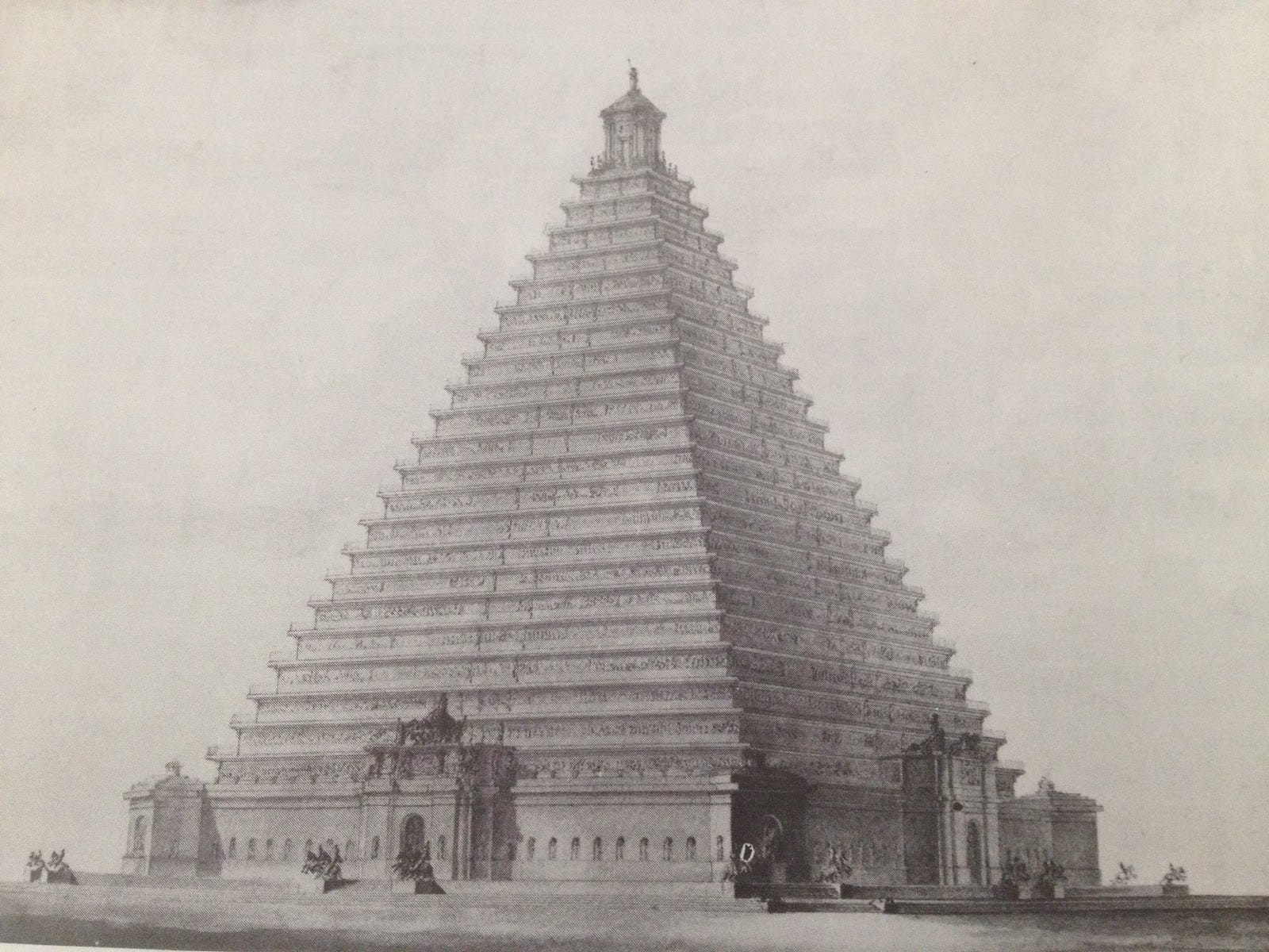 Original plan for Trafalgar Square pyramid